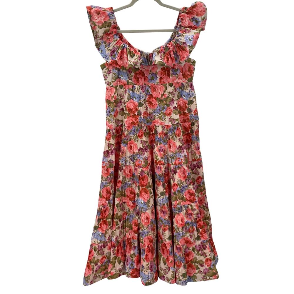 Tuckernuck Beulah Style M Rita Dress Floral Pleated - Picture 3 of 10
